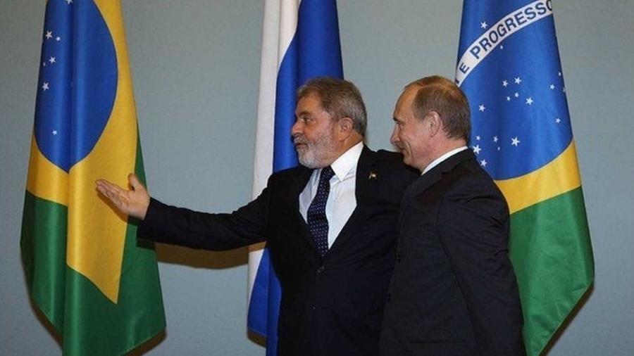 O ex-presidente Lula durante encontro com Vladimir Putin, então primeiro-ministro da Rússia, em Moscou em maio de 2010 - Ricardo Stuckert/Biblioteca da Presidência