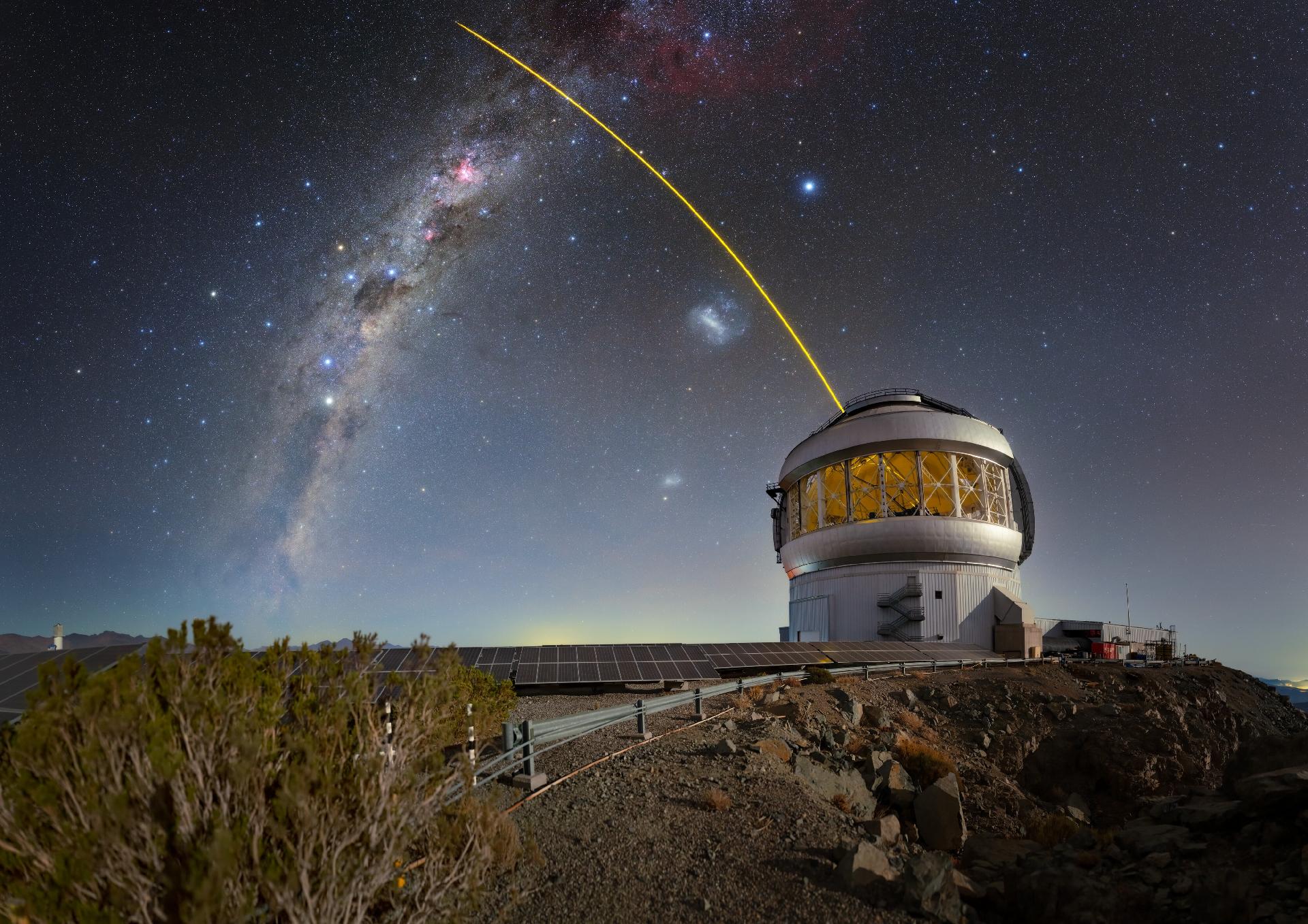 Telescópio Gemini Sul, do observatório Gemini, que fica no deserto do Chile; Brasil faz parte do consórcio que administra observatório - International Gemini Observatory/NOIRLab/NSF/AURA/T. Slovinský - International Gemini Observatory/NOIRLab/NSF/AURA/T. Slovinský