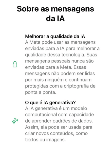 Avisos da Meta AI no WhatsApp