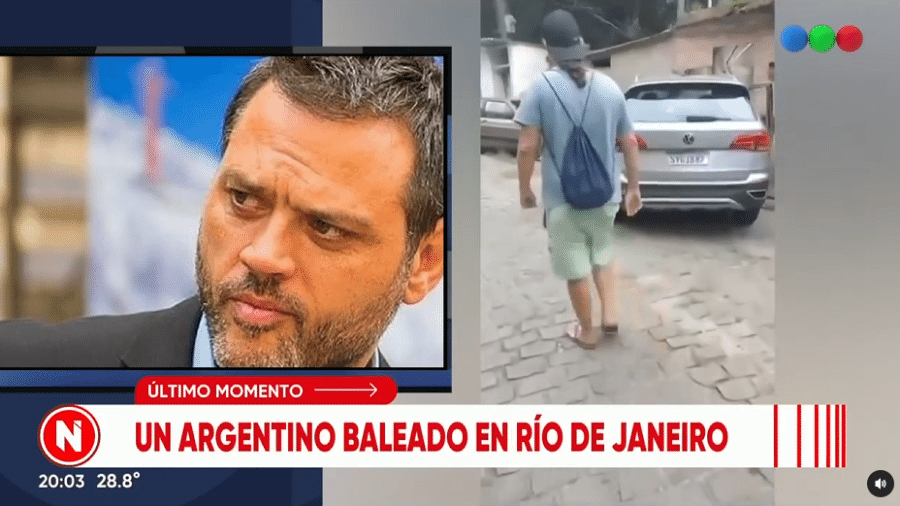 Telefe, um dos principais canais de TV da Argentina, anunciou que um argentino foi baleado no Rio de Janeiro