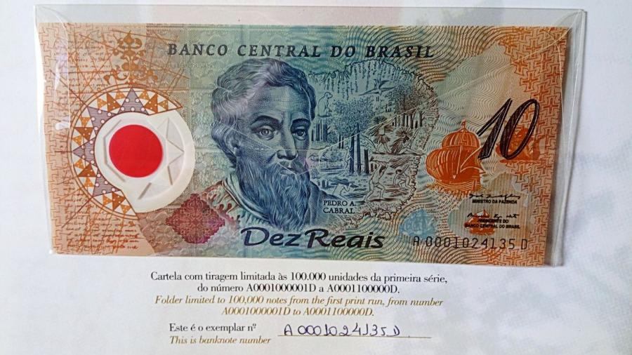 A nota de R$ 10 de polímero faz parte da primeira família do real. - Reprodução/Contagem Numismática
