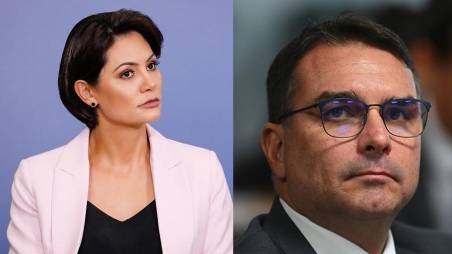 Michelle, Flávio e Jair Bolsonaro em possível união para 2026