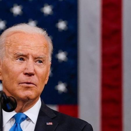 Joe Biden volta ao Congresso, desta vez como presidente dos Estados Unidos - GETTY IMAGES