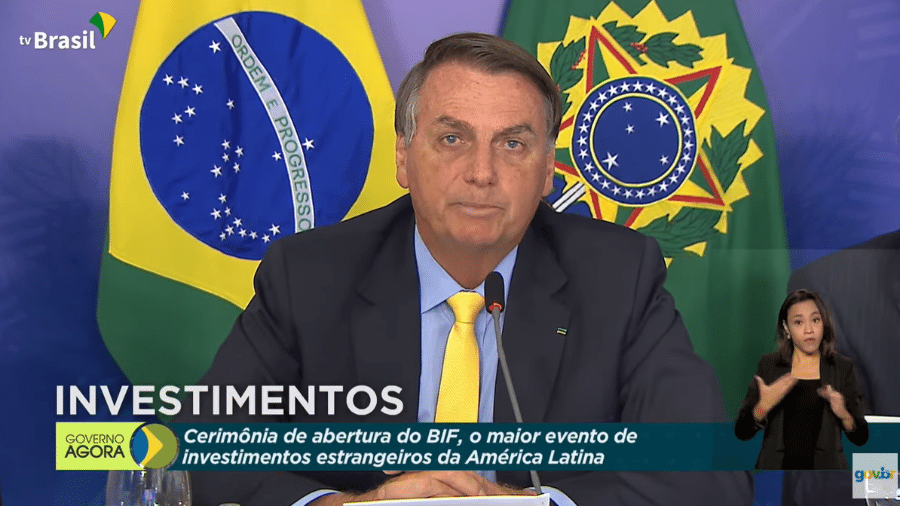 31.mai.21 - Presidente Jair Bolsonaro e ministro Paulo Guedes participam de Fórum de Investimentos - Reprodução/TVBrasil