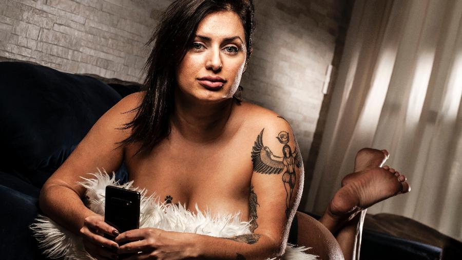 Mia Linz encerrou a carreira de atriz pornô em 2019; desde então, capitaliza o nome artístico exibindo-se no OnlyFans e no Snapchat - Fernando Moraes/UOL