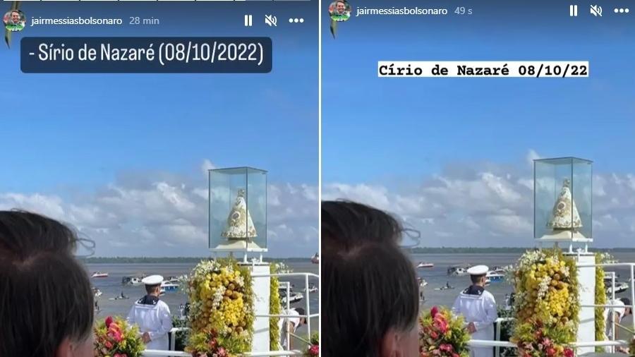 Perfil de Bolsonaro no Instagram erra grafia do Círio de Nazaré e corrige na sequência - Reprodução/Instagram