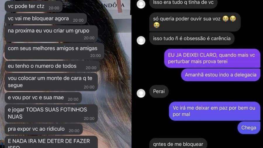 Homem, que descobriu endereço e até mesmo local de trabalho da jovem, alternava conversas entre ameaças e tentativas de chantagem emocional - Arquivo pessoal