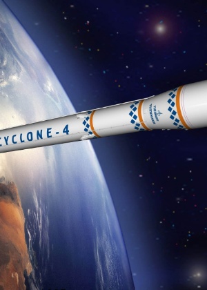 Imagem mostra como seria o foguete Cyclone 4, que já estava praticamente pronto - Divulgação