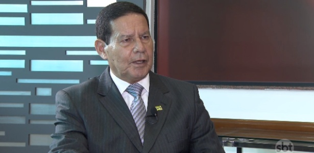 O general Mourão, vice de Bolsonaro, concede entrevista ao SBT - Reprodução/SBT