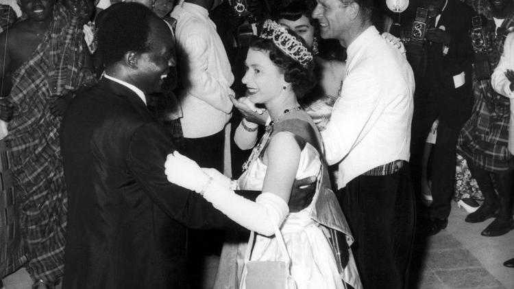 Queen Elizabeth danced with Ghana's President Kwame Nkrumah in 1961 - photo shocked some in South Africa's apartheid regime - Getty Images - Getty Images