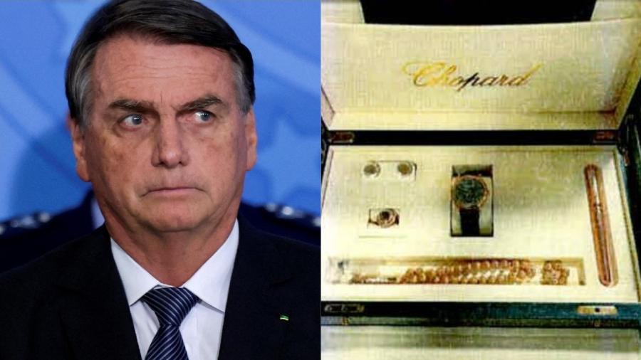 Outro pacote de joias enviado pelo governo da Arábia Saudita foi entregue ao governo de Jair Bolsonaro - Ueslei Marcelino/Reuters e Reprodução