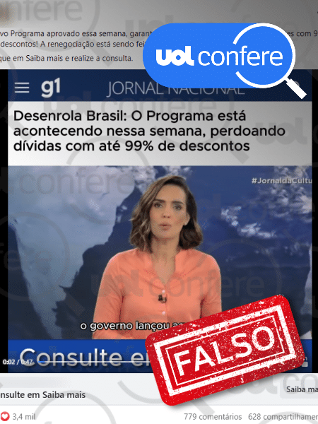 10.jul.2023 - A desinformação inventa matéria do Jornal Nacional