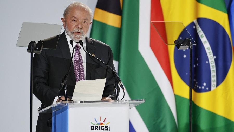 Lula discursa durante convenção dos BRICS em Joanesburgo, na Àfrica do Sul
