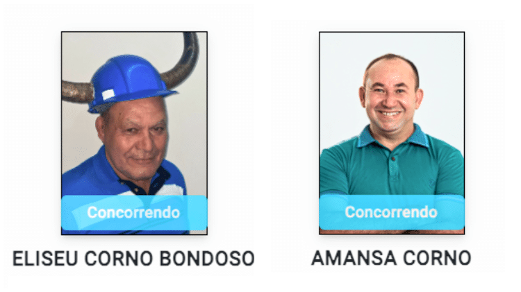 Dois candidatos mantiveram o termo "corno" no nome para atrair a atenção dos eleitores