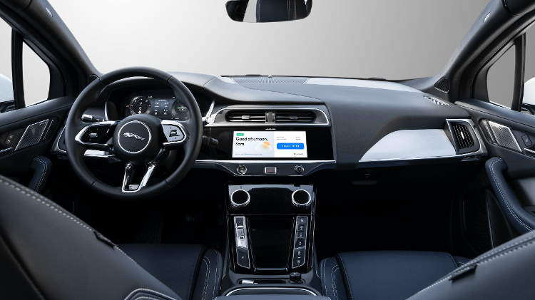 Painel do Jaguar I-Pace, da Waymo; Uber tem usado carros autônomos da empresa para circular em Austin Painel do Jaguar I-Pace, da Waymo; Uber tem usado carros autônomos da empresa para circular em Austin