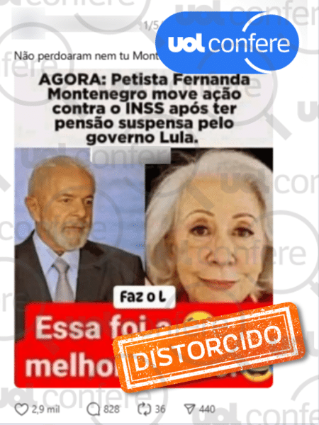 13.mai.2025 - Fernanda Montenegro teve benefício suspenso entre 2019 e 2022 13.mai.2025 - Fernanda Montenegro teve benefício suspenso entre 2019 e 2022