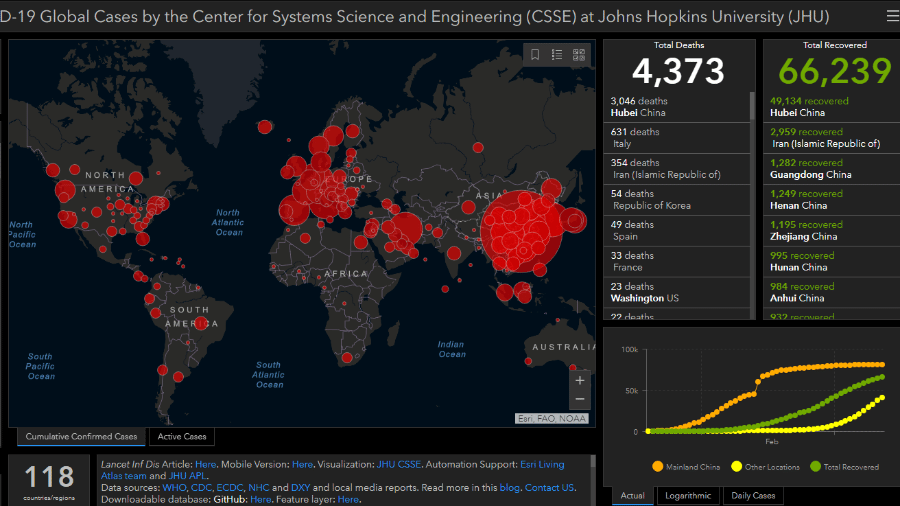 Hackers mapa coronavírus - Reprodução