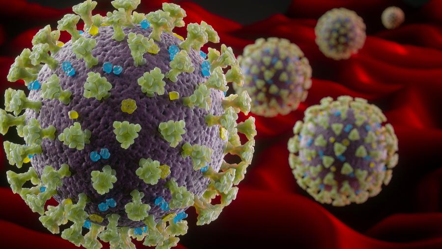 Imagem ilustrativa do novo coronavírus (SARS-CoV-2) - Getty Imagens