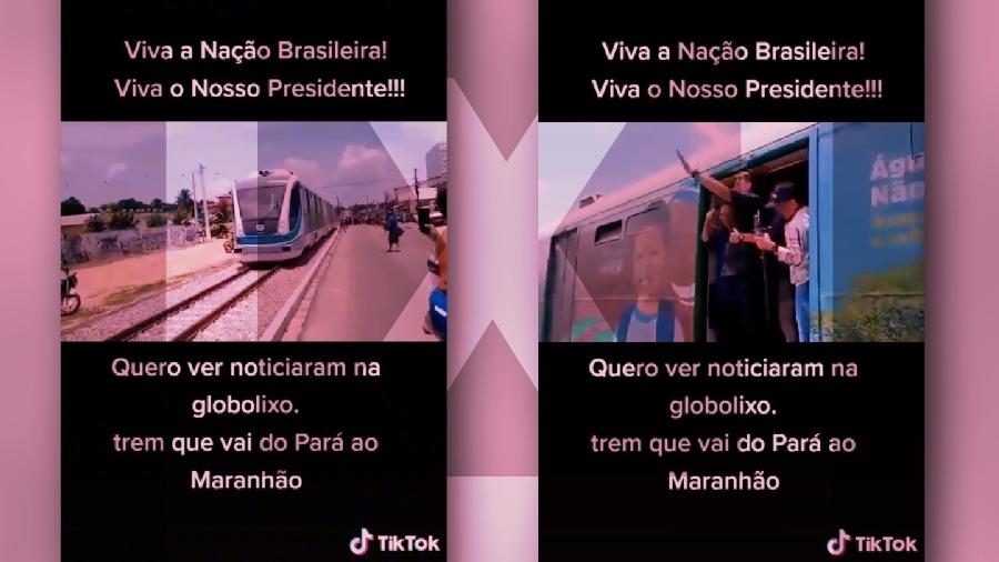11.abr.2022 - Vídeo de Bolsonaro é de inauguração de trecho do VLT em Natal, não de ferrovia que liga Pará ao Maranhão - Projeto Comprova