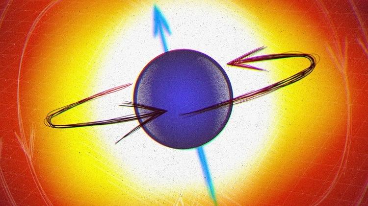 Arte do conceito spin do elétron (física) - Arte/UOL - Arte/UOL