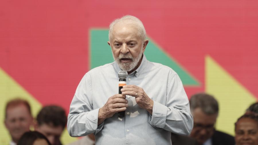 O presidente Lula (PT) durante evento no Planalto