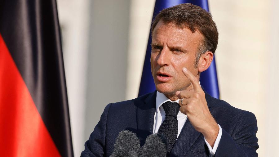 26.mai.2024 - Primeiras projeções de eleições legislativas na França mostra maioria presidencial com 21,5% dos votos