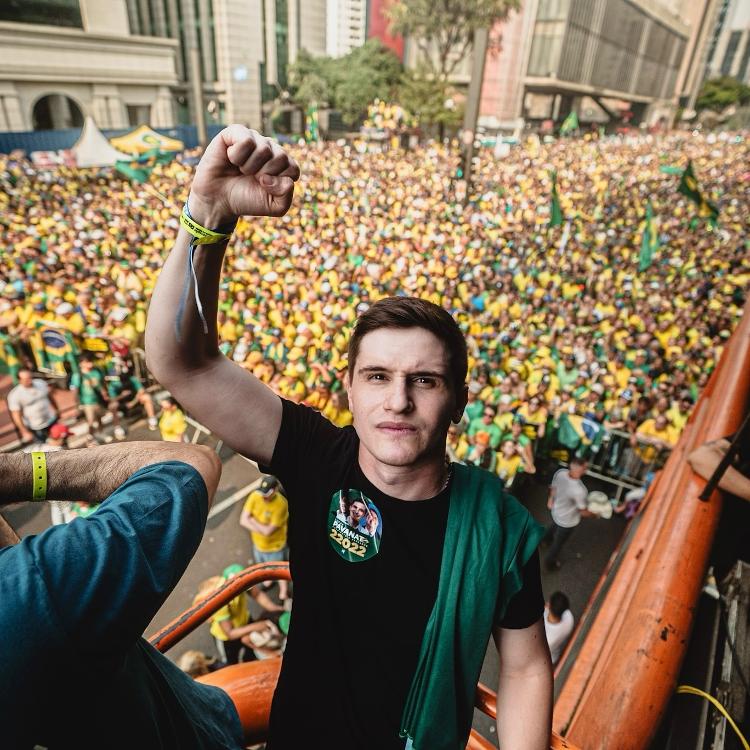 07.set.2024 - Lucas Pavanato (PL) no ato bolsonarista do 7 de setembro em São Paulo