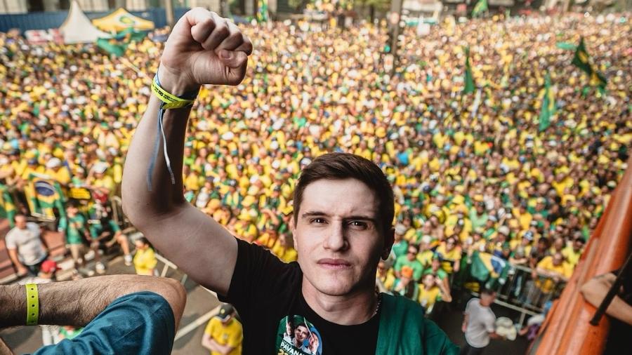 07.set.2024 - Lucas Pavanato (PL) no ato bolsonarista do 7 de setembro em São Paulo - Divulgação/Facebook