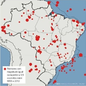Pesquisador Marcelo Assumpção contabilizou tremores registrados no Brasil - Reprodução/Marcelo Assumpção-IAG/USP 