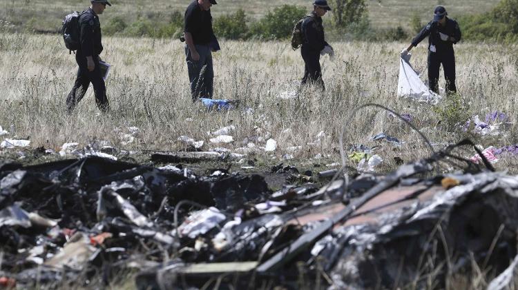 Local em que o voo MH17 da Malaysia Airlines caiu no leste Ucrânia após ser atingido por um míssil Local em que o voo MH17 da Malaysia Airlines caiu no leste Ucrânia após ser atingido por um míssil