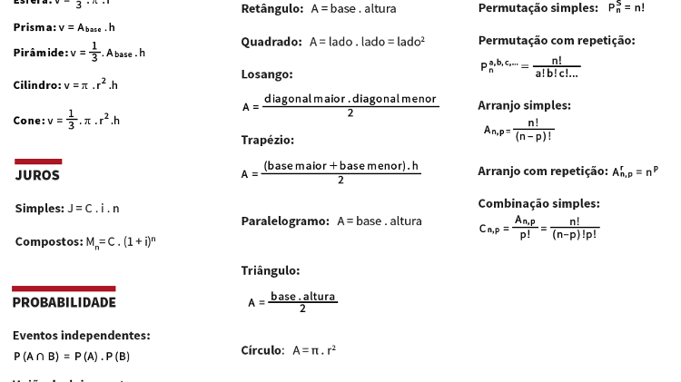 enem formul matematica - Reprodução - Reprodução