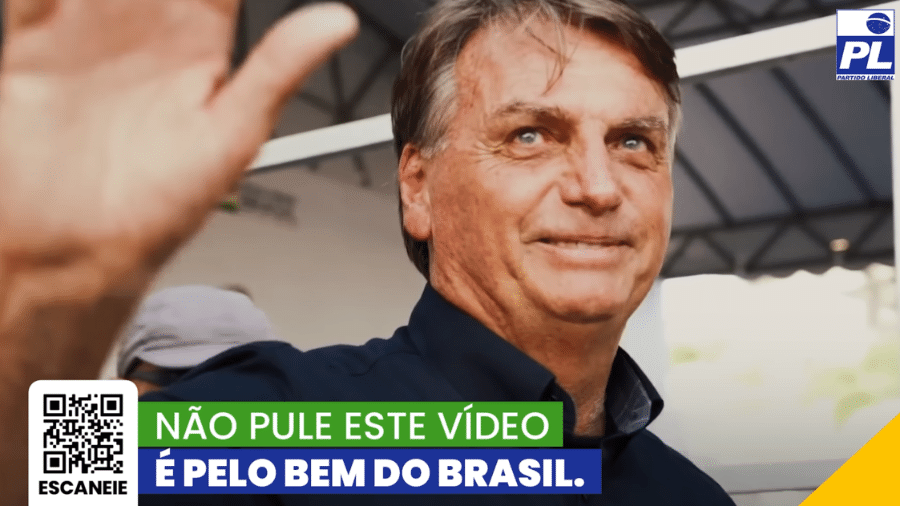 O presidente Jair Bolsonaro (PL) no vídeo do partido que está sendo impulsionado no Google - Reprodução/YouTube/PL