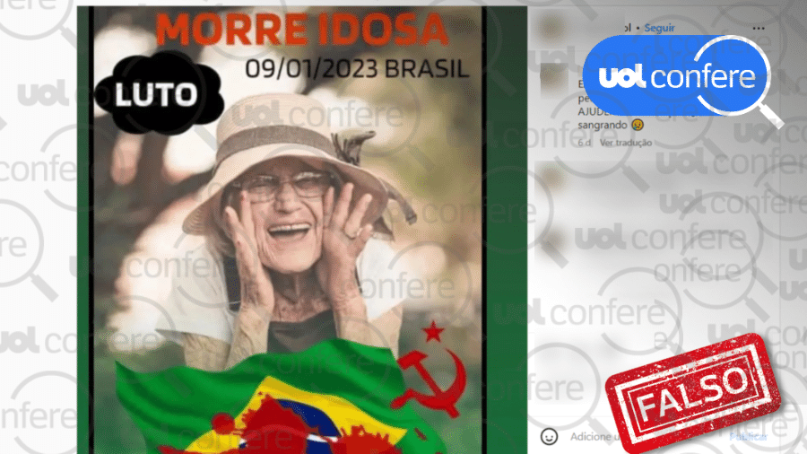16.jan.2023 - Bolsonaristas disseminaram mentiras sobre supostas mortes de idosas nas redes sociais - Arte/UOL sobre Reprodução Instagram