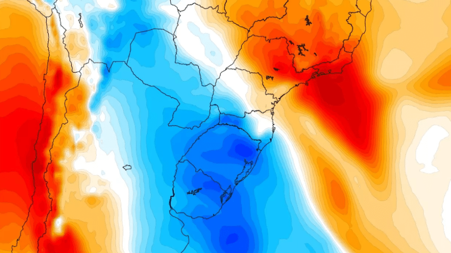 Previsão de temperatura para os próximos dias; segundo a MetSul, massa de ar frio terá efeito desprezível na maior parte do Sudeste e Centro-Oeste