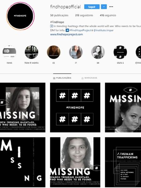 Instituto Impar criou o projeto #FindHope para encontrar pessoas desaparecidas - Reprodução/Instagram