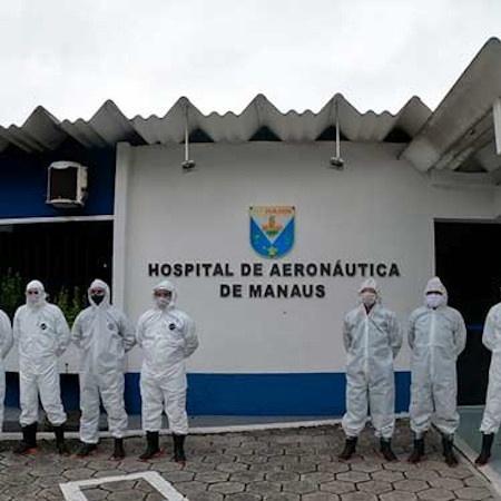 Militares fazem descontaminação no Hospital de Aeronáutica de Manaus - Divulgação - Divulgação