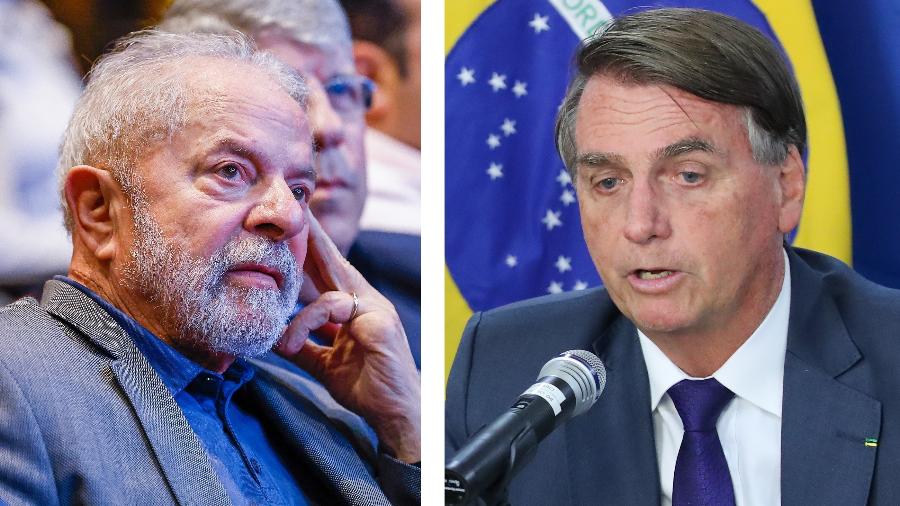 Os presidenciáveis Luiz Inácio Lula da Silva (PT) e Jair Bolsonaro (PL) - Ricardo Stuckert e Isac Nóbrega/PR