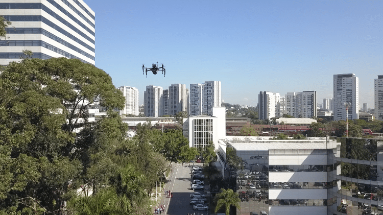 O E-business Park, em São Paulo, tem monitoramento da segurança por drones