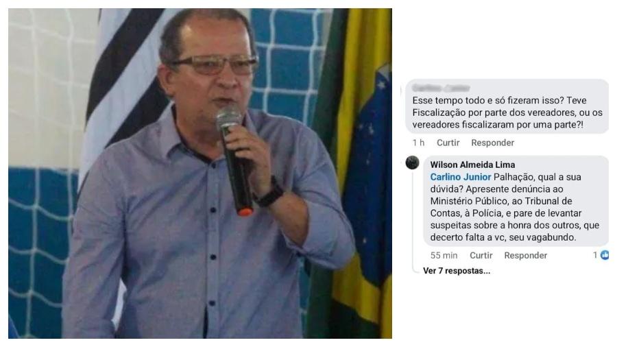 O prefeito de Iguape (SP), Wilson Almeida Lima, xingou um eleitor