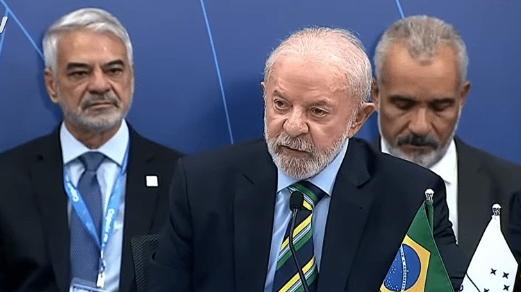 O presidente Lula (PT) na cúpula do Mercosul, em Foz do Iguaçu (PR)