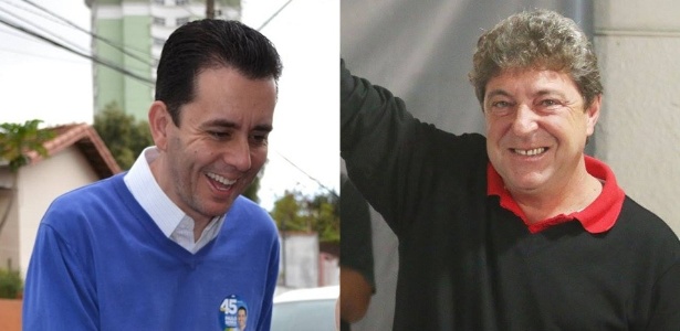 À esquerda, Paulinho Serra (PSDB), que disputará o 2º turno contra Carlos Grana (PT)