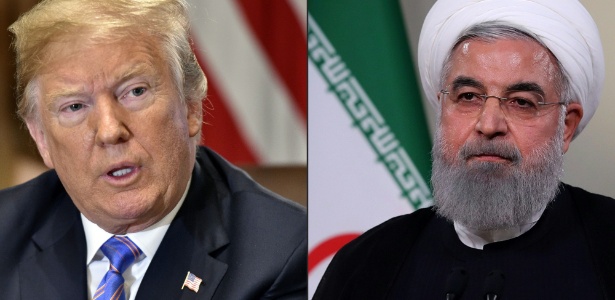 Trump e Rouhani: relações estão estremecidas com a volta das sanções - Montagem com AFP e Presidência do Irã