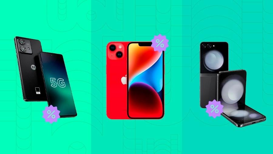 Celulares da Samsung, Apple, Motorola e outras marcas em promoção