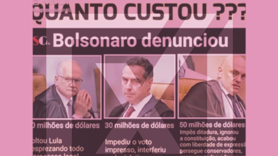 05.abr.2024 - No mesmo encontro, no entanto, o próprio Bolsonaro diz que não tem como provar os supostos atos ilícitos e que “chutou um número aleatório”.