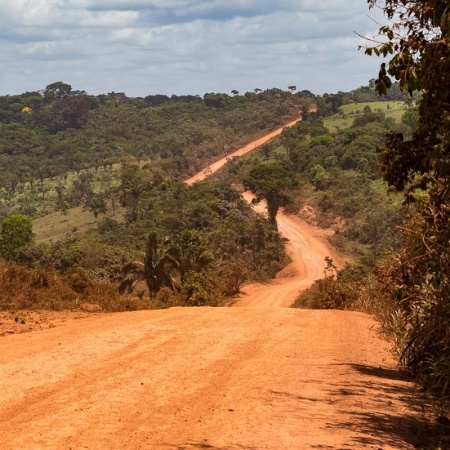 A rodovia Transamazônica acompanha o perímetro norte da terra indígena Cachoeira Seca (PA).  - Iuri Barcelos/Agência Pública