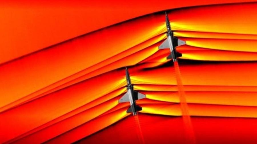 Imagens de ondas de choque de aviões supersônicos captadas pela Nasa - Nasa