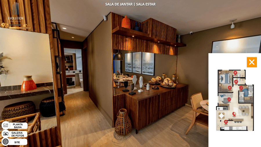 Visita 3D a casa vendida por imobiliária permite ao cliente olhar cômodos em 360° - Reprodução