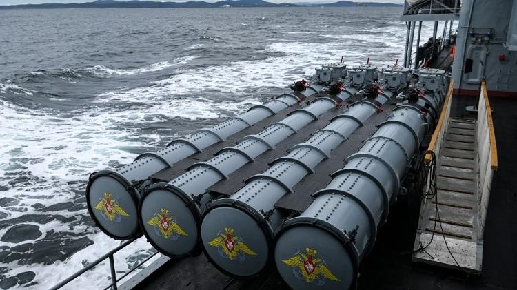 Russian anti-submarine destroyer Marshal Shaposhnikov during the Vostok-2022 joint military exercises - KIRILL KUDRYAVTSEV/AFP - KIRILL KUDRYAVTSEV/AFP