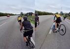 Vídeo: Gangue se joga em ciclista para roubar bicicleta de R$ 15 mil em SP - Reprodução/Instagram @tozzo.raf