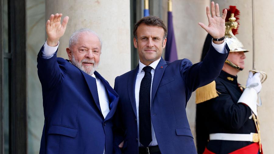 23.jun.23 - Lula e Macron, em Paris 